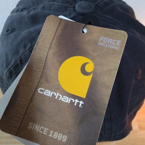 NWT Carhartt Logo  Leather Patch Strap Back Hat - Picture 7 of 9